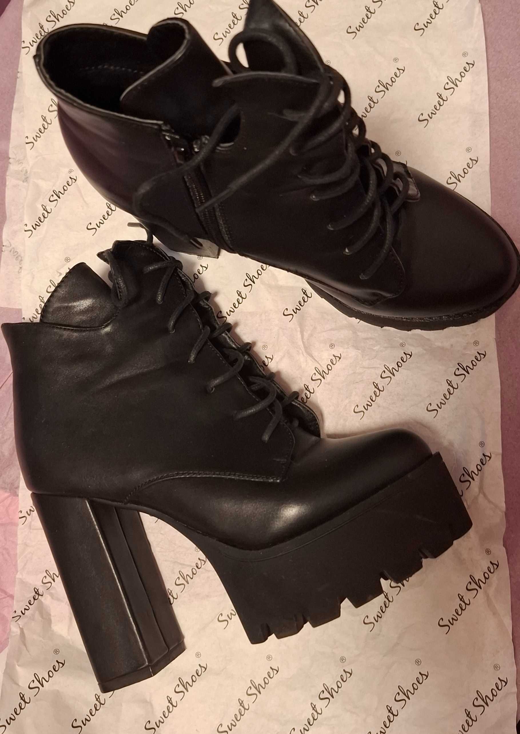 Botine Dama cu toc - Black