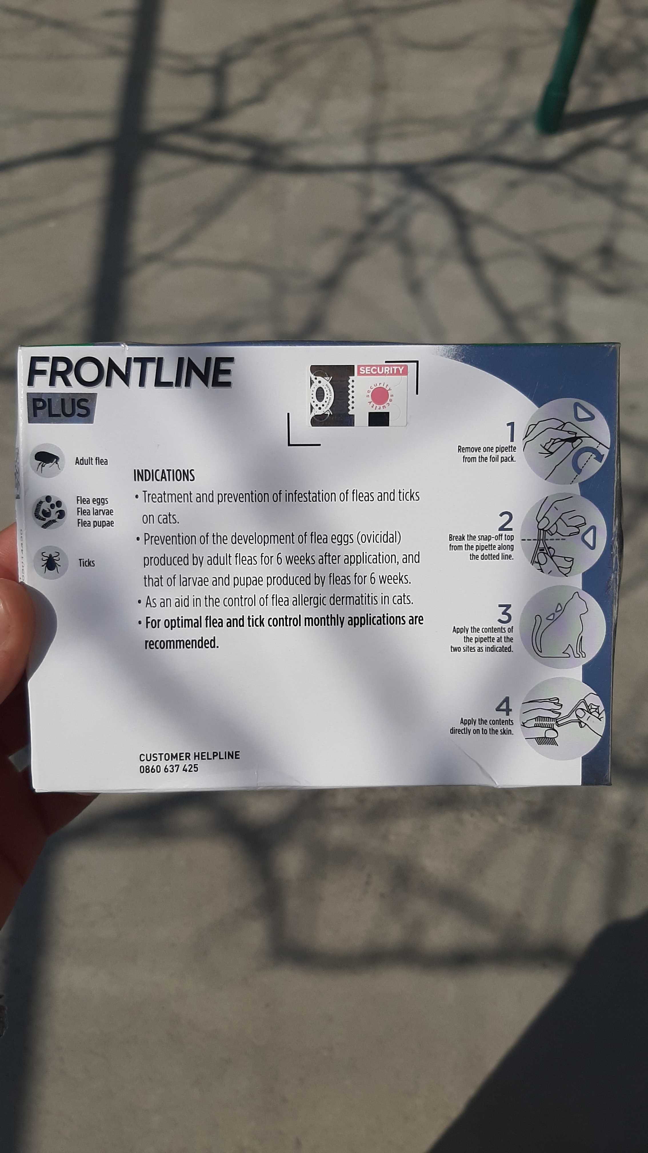 FRONTLINE PLUS Лечение срещу бълхи и кърлежи за котки