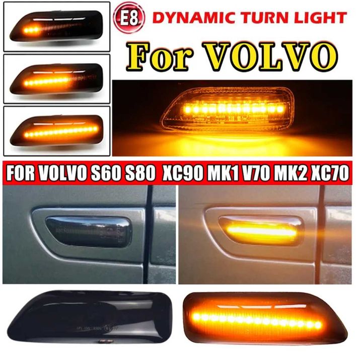 Черни лед динамични бягащи мигачи за Волво Volvo за калниците