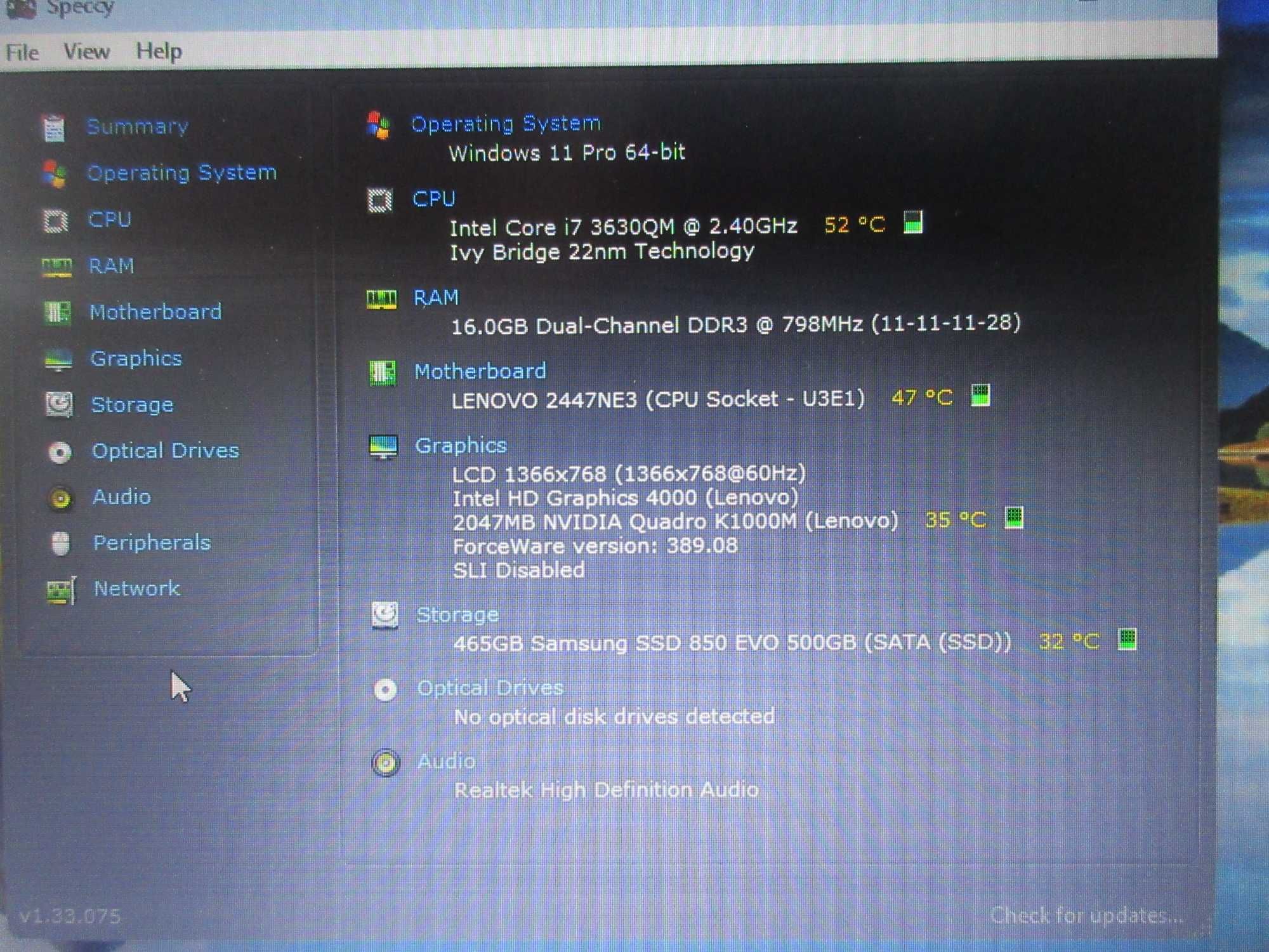 Lenovo Thinkpad W530,i7-3630QM,16GB RAM,500GB SSD,нова 9кл. батерия