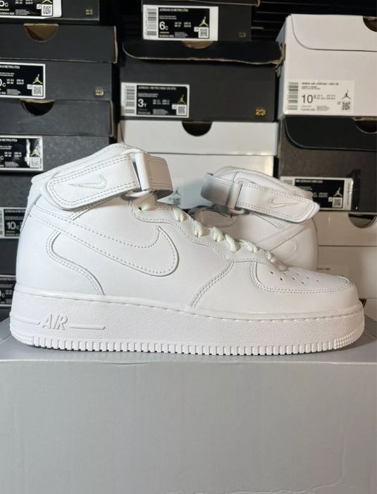 Adidasi Nike Mid Air Force 1 Triple White