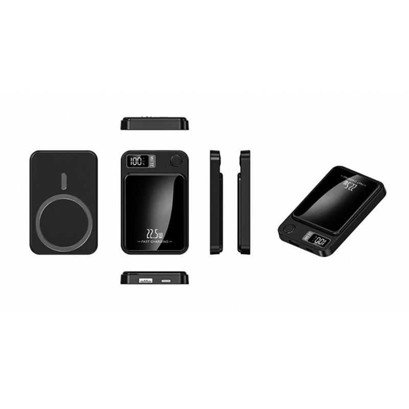 Bateria Externa Wireless Magnetica, , 10000mAh,  Universala, Negru