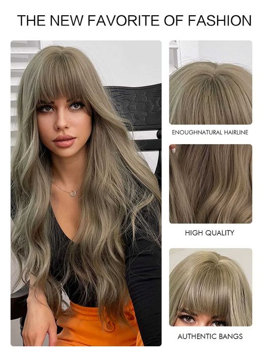 Тъмно руса перука с бретон