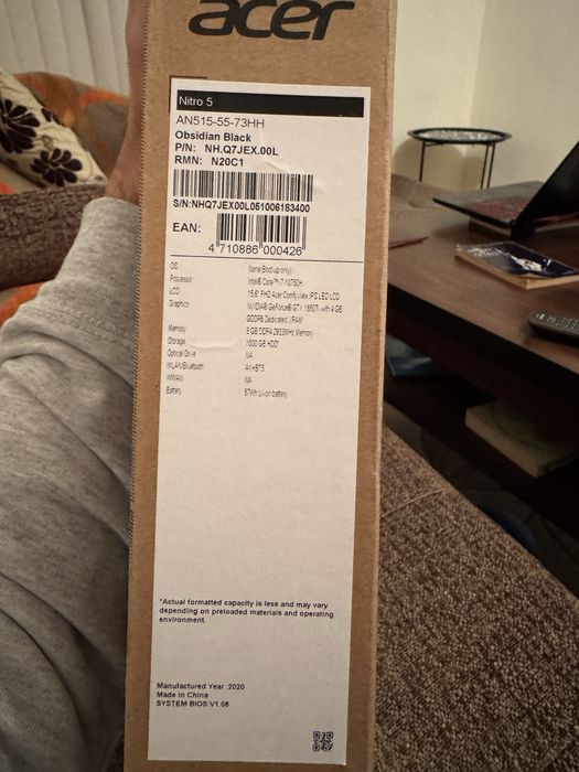 Геймърски лаптоп - Acer Nitro 5 (i7 / 16GB RAM / GTX 1650Ti)