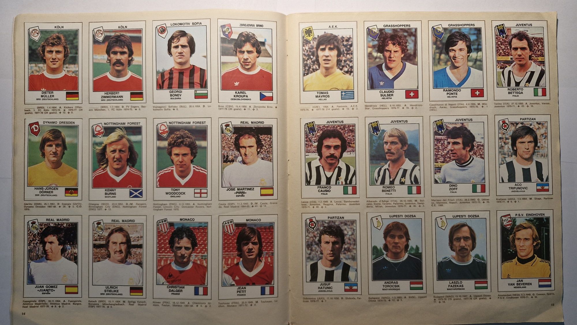 Panini album complet euro football 79 cupele europene 78 1979