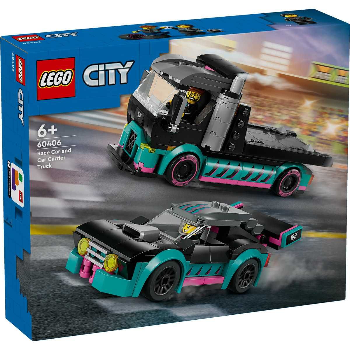 Vand LEGO City Racing 60406: Race Car and Car Carrier Truck (2024)