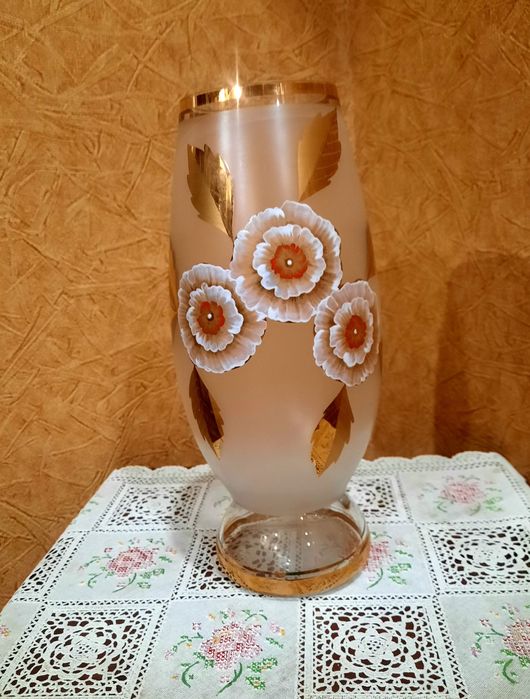 Роскошная большая ваза Богемия, Чехословакия, в идеальном состоянии, б