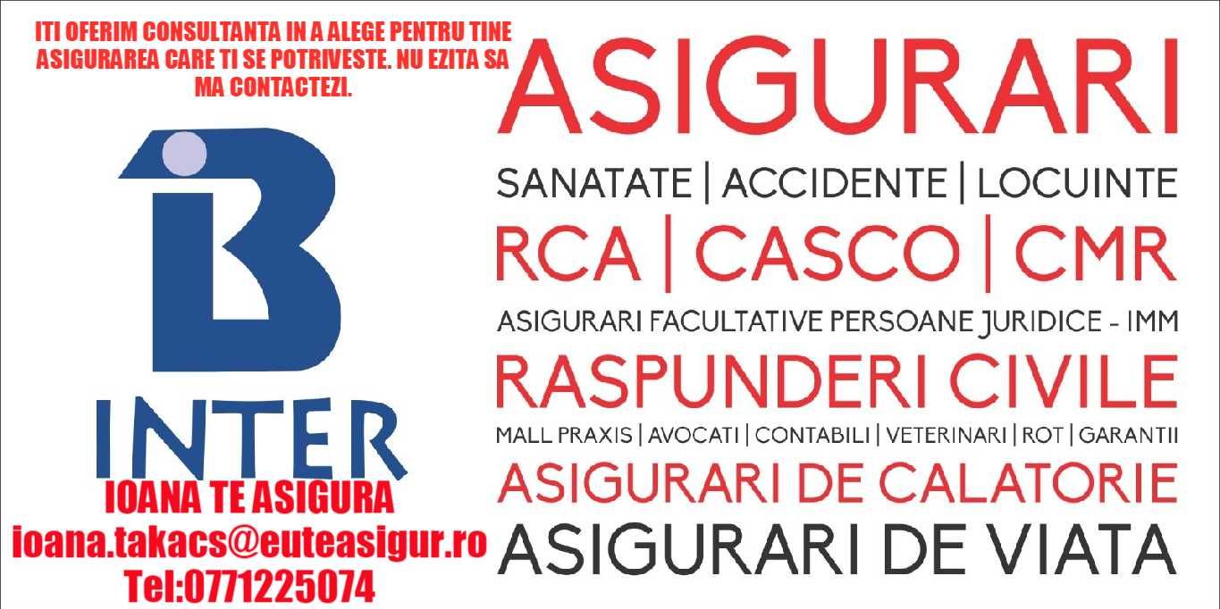 Asigurari RCA, Casco,Locuinte,Sanatate,Viata si in RATE prin Tbi Bank