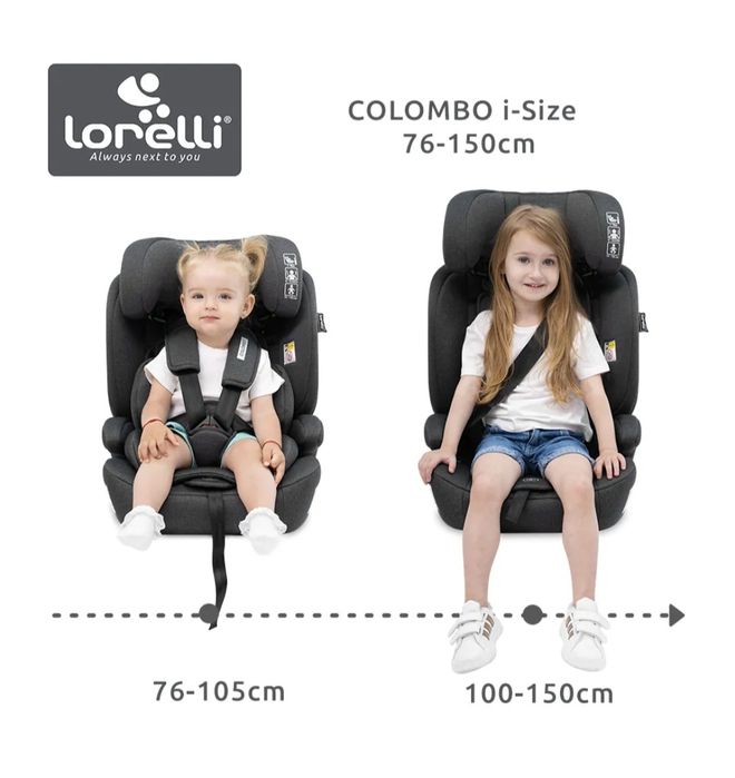 Столче за кола Lorelli - Colombo, i-Size, 76-150 cm, Grey