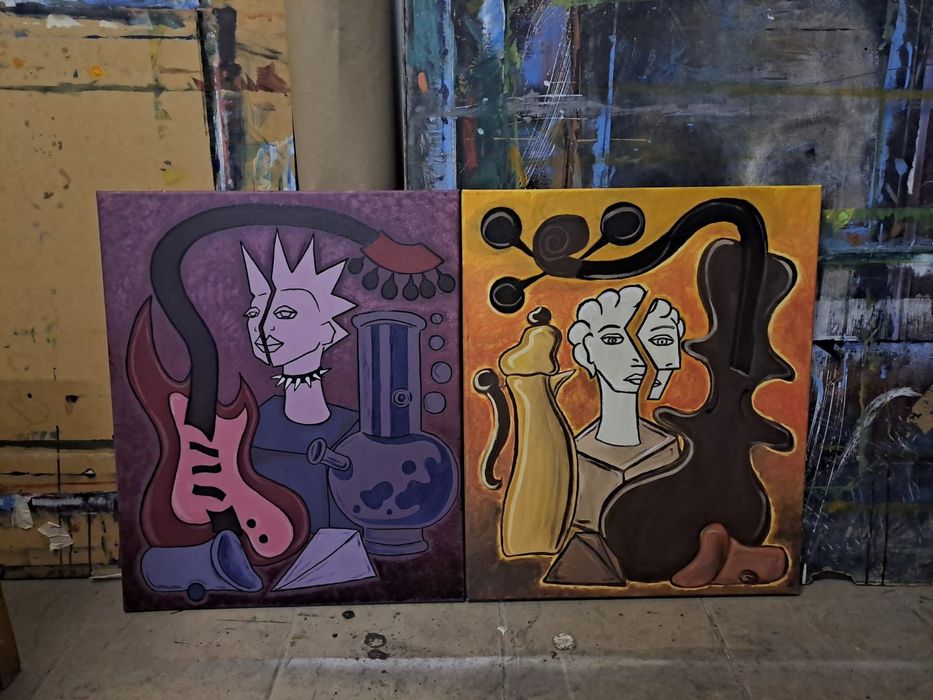 Acrilic pe panza tablou modern dimensiuni 50x60