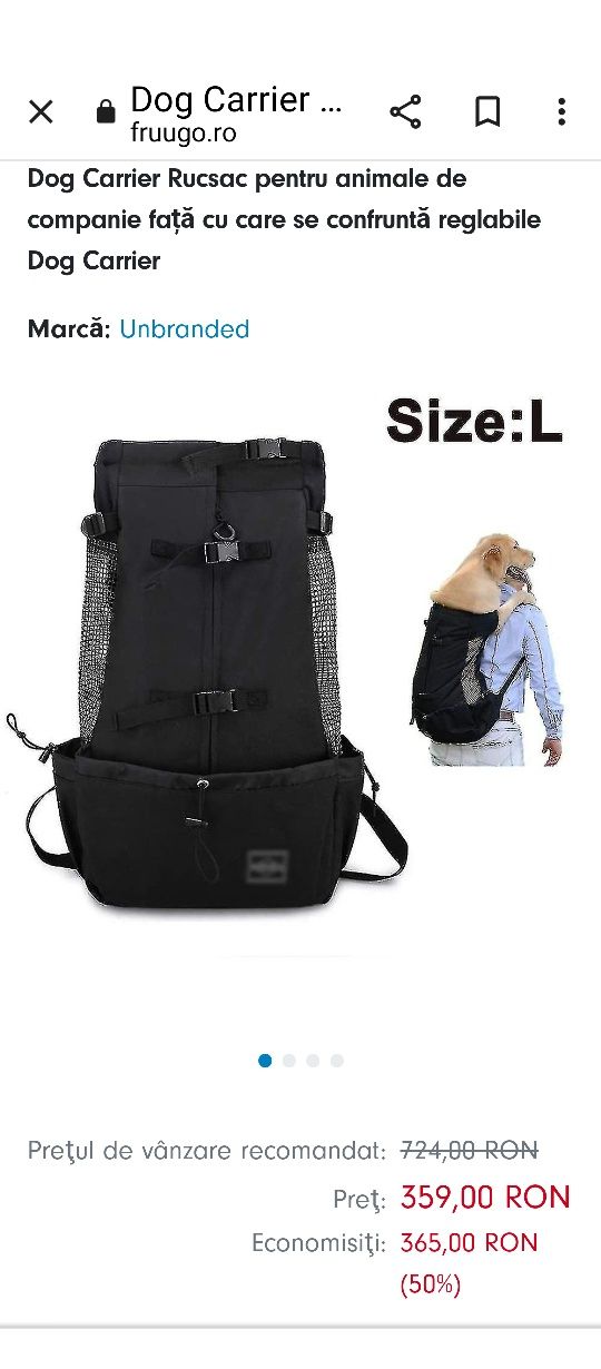 Rucsac dog carrier