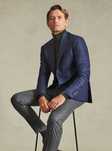 Sacou blazer slim 38 M slim Massimo Dutti NOU lana finest Italian navy