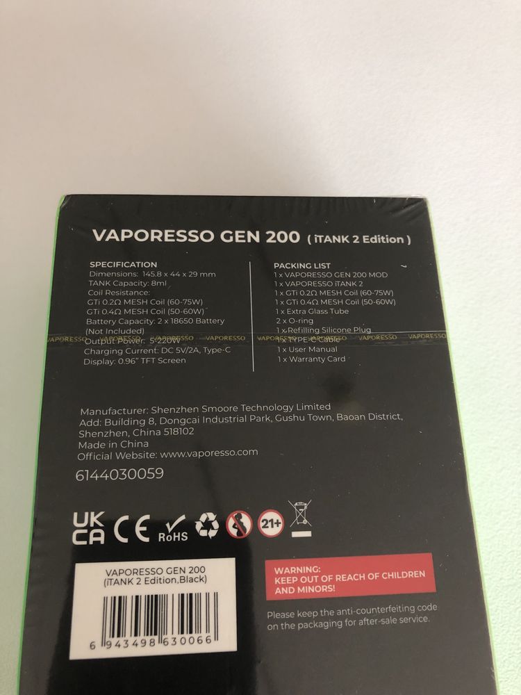 Kit vapat Vaporesso GEN 200 iTank 2 - 8ml