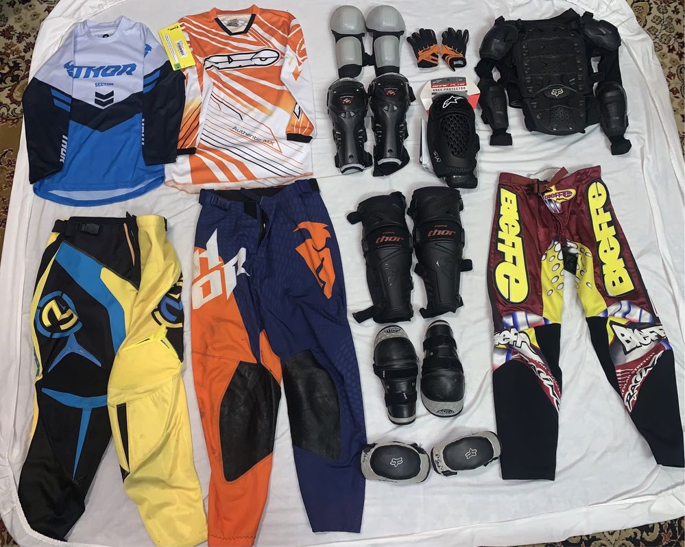 Echipament motocros,enduro copii,Pantaloni,genunchiere,ghete,cotiere