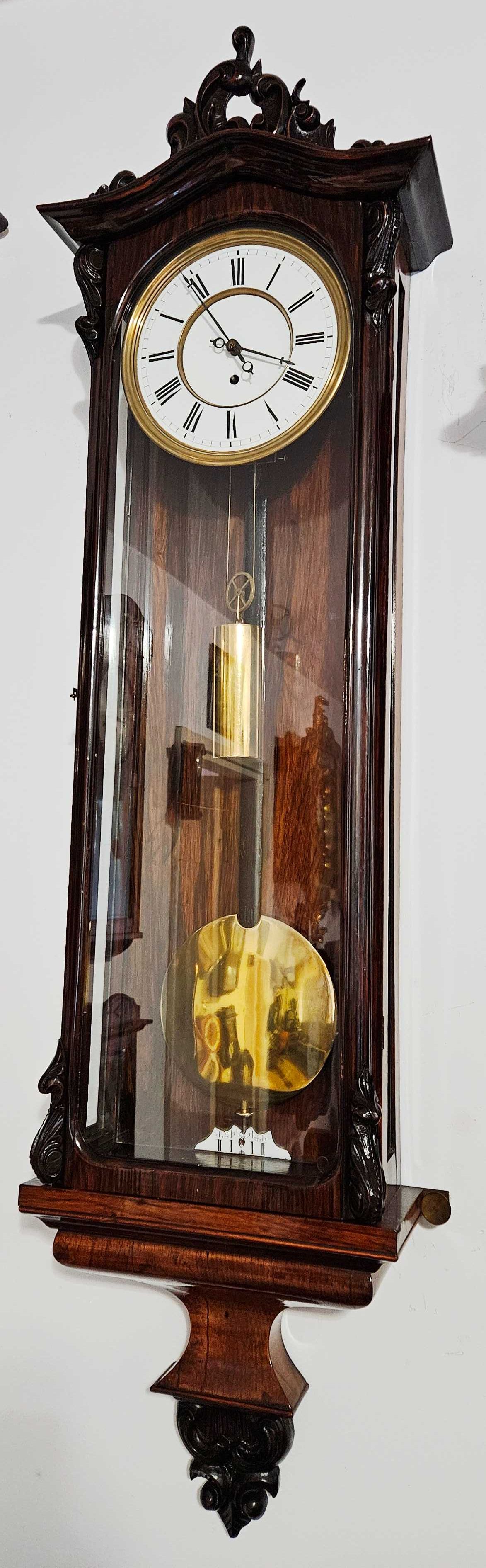 Ceas de perete cu pendul si o greutate Austria 1870