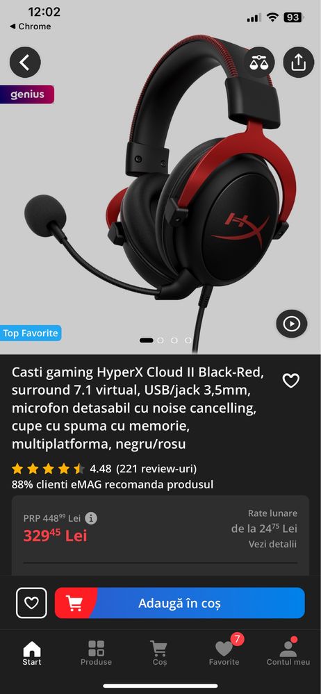 Casti gaming Hyperx + stativ crosair