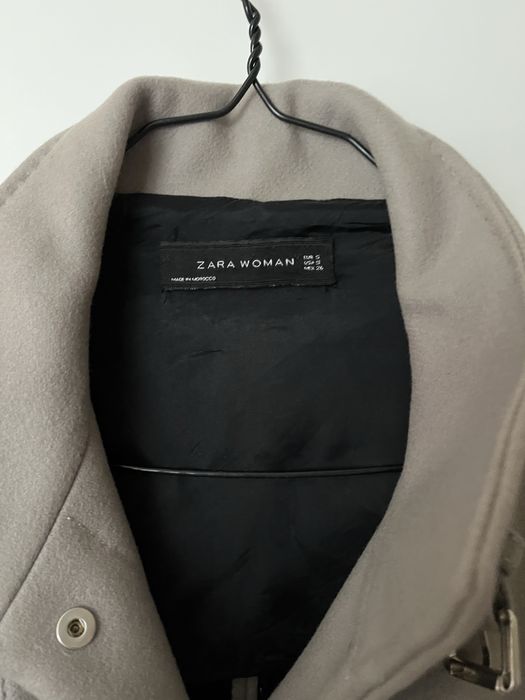 Сиво палто от вълна ZARA S размер