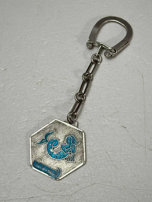 BRELOC CHEI ARGINT 800 - Zodia Varsator + Email - Vintage !
