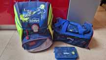 Vand set ghiozdan SCOUT pt prescolari, cu ghiozdan geanta sport penar