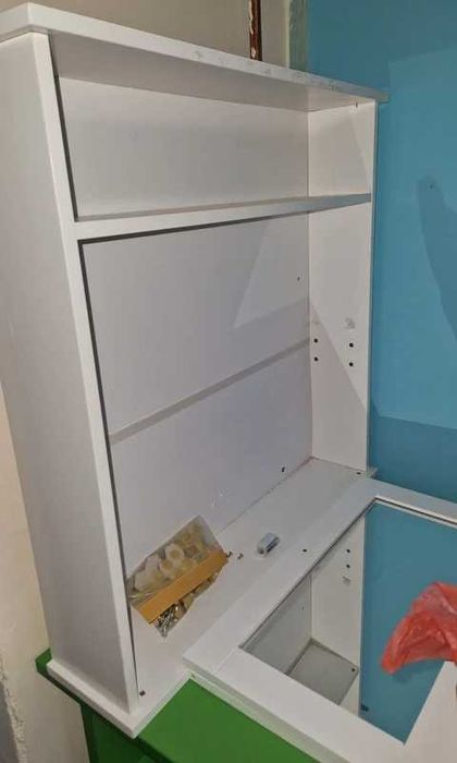 Dulap baie, suspendat, MDF, cu oglinda, 3 rafturi, 2 usi, 56x13x58 cm