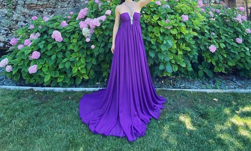 Rochie mov matase