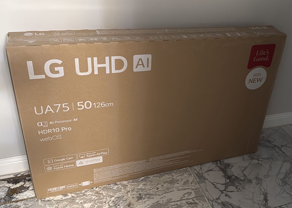 СРОЧНО ПРОДАМ НОВЫЙ Телевизор LG 50UA75009LA 127 см черный