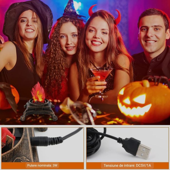 Lampă 3D Flacără de Foc