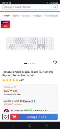 Vand Tastatura Apple Magic, Touch ID, Numeric Keypad,