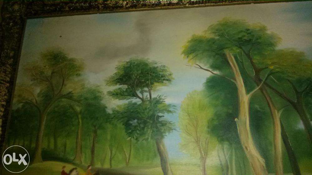 Vand pictura veche in ulei, pe panza „ La Vanat”