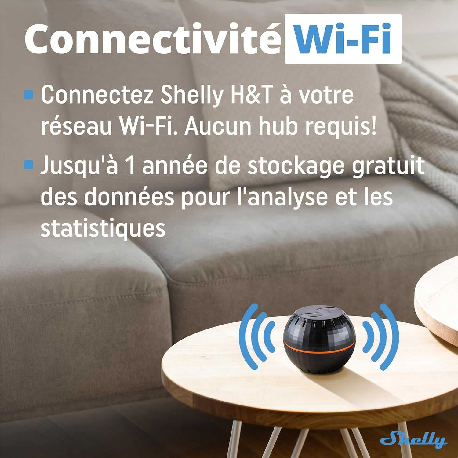 Senzor de umiditate și temperatură Shelly H&T Wi-Fi