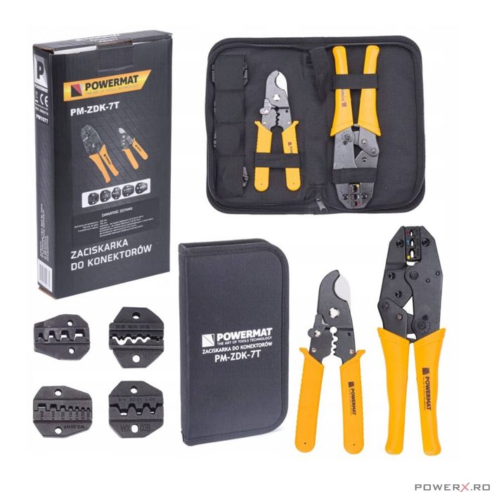 Set 2 clesti pentru sertizare cabluri electrice 7 in 1, Powermat