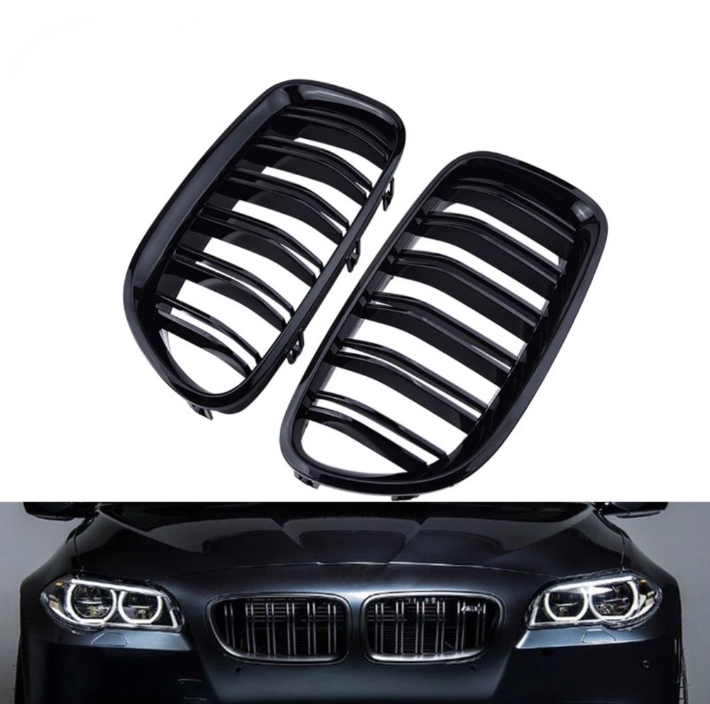 Set grile nari duble bara negru lucios Black Bmw F10 F11 seria 5 M