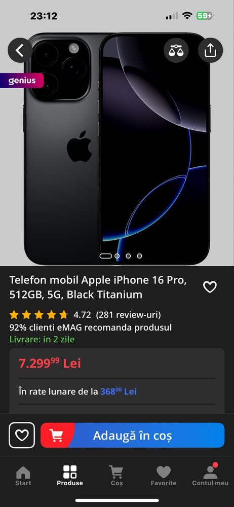 Iphone 16 pro max 512 gb sigilat !