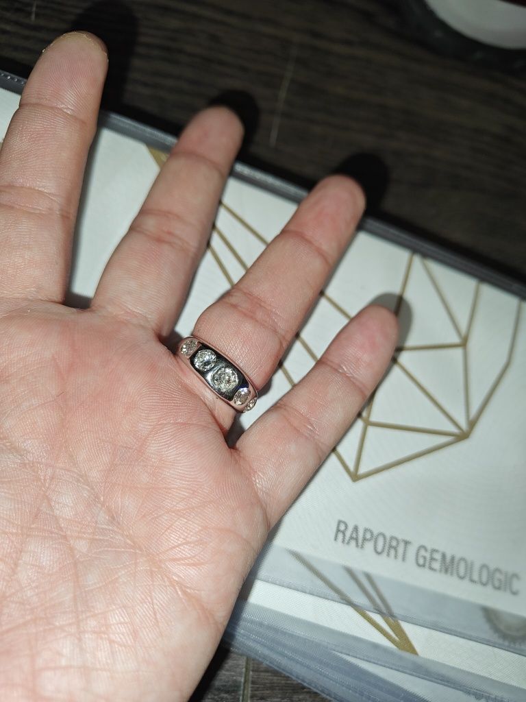 inel vechi aur 18k diamante 2 ct certificat