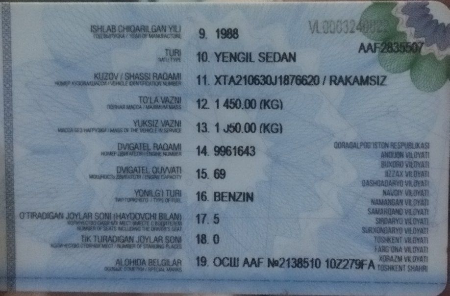 Vaz 2106 benzin.