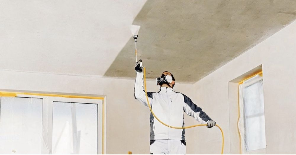 Покраска стен . Краска .Краскопульт красим