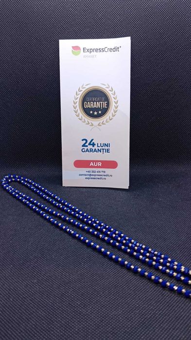 Lant aur 14k snur si bile albastre 26.65  grame b33187.7 (ag15)
