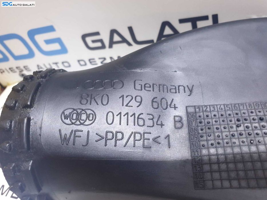 Furtun Conducta Tub Tubulatura Admisie Filtru Aer Audi Q5 2.0 TDI CAHA CAHB CAGA CAGB CJCA CJCB CGLA CGLB CGLC CGLD CMGB CJCD CNHA CNHC CSUA CSUB CMGA 2009 - 2018 Cod 8K0129604