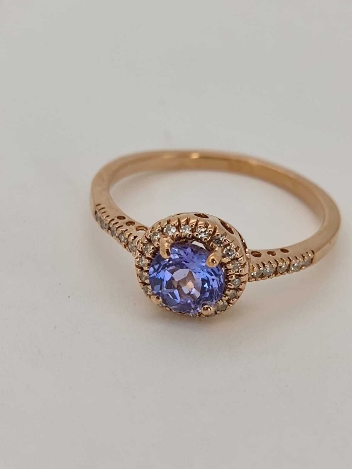 Inel 14k cu Tanzanite si diamante
