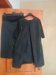 Set bluza lunga și fusta din fâș negru, masura S