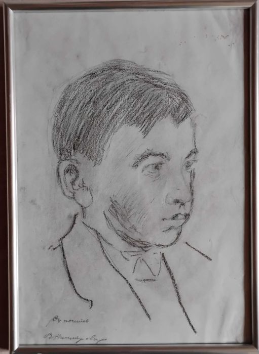 Стар графичен дедски портрет .