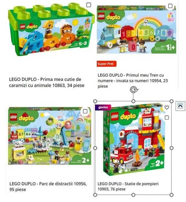 Lego DUPLO, seturi complete (40% din pretul "de nou")