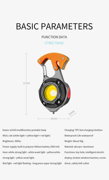 Lanterna multifunctionala de urgenta Led 5 in 1