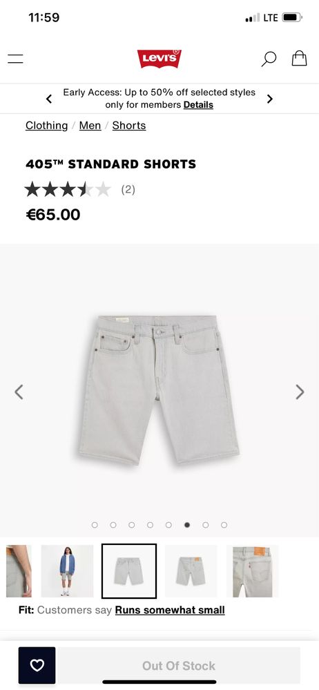 Продавам мъжки къси панталони Levi’s 405