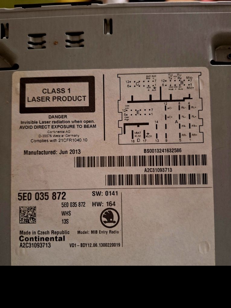 Оригинално CD Player Audio Радио за Skoda Octavia