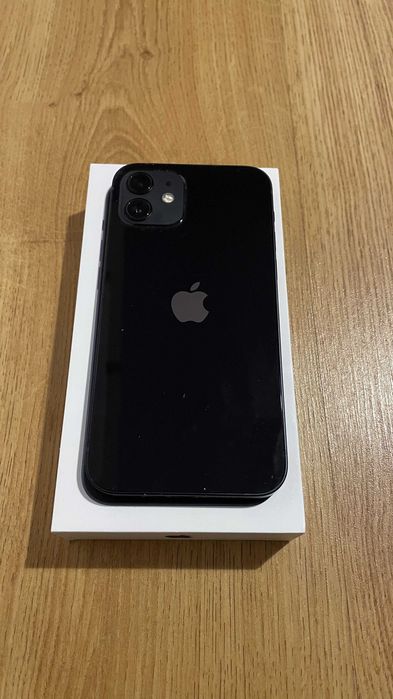 iPhone 12, black, 64 GB, 5G - Stare impecabilă, baterie 91%, cu cutie