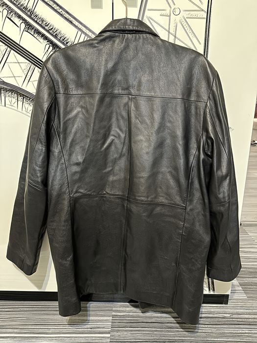 Palton geaca piele s m l neagra dama barbati