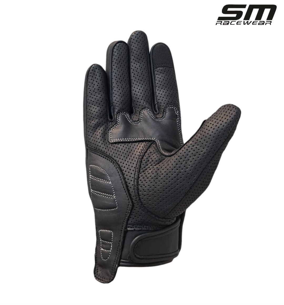 Manusi moto piele naturala perforata SM Titan marimi M, L, XL, 2XL Noi