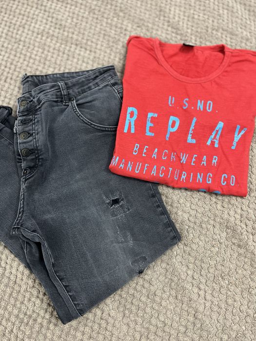 Мъжки дънки Dsquared и тениска Replay л