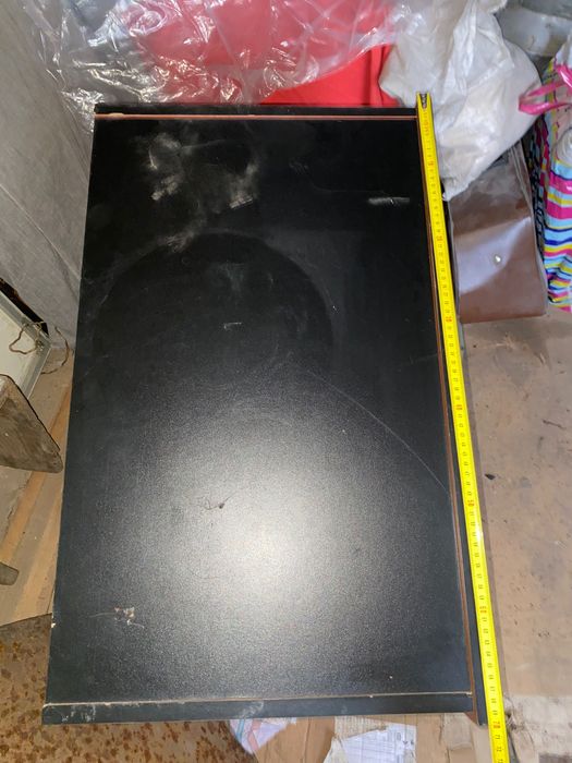 Стол-табурет из дерева, черно оранжевый